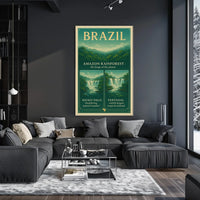 Brazil's Natural Wonders Vintage Travel Poster Art
