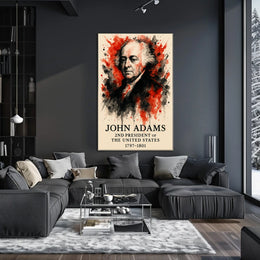 John Adams Watercolor Portrait Historical or Presidential Poster