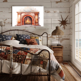 Cozy Hearth Illustration Poster