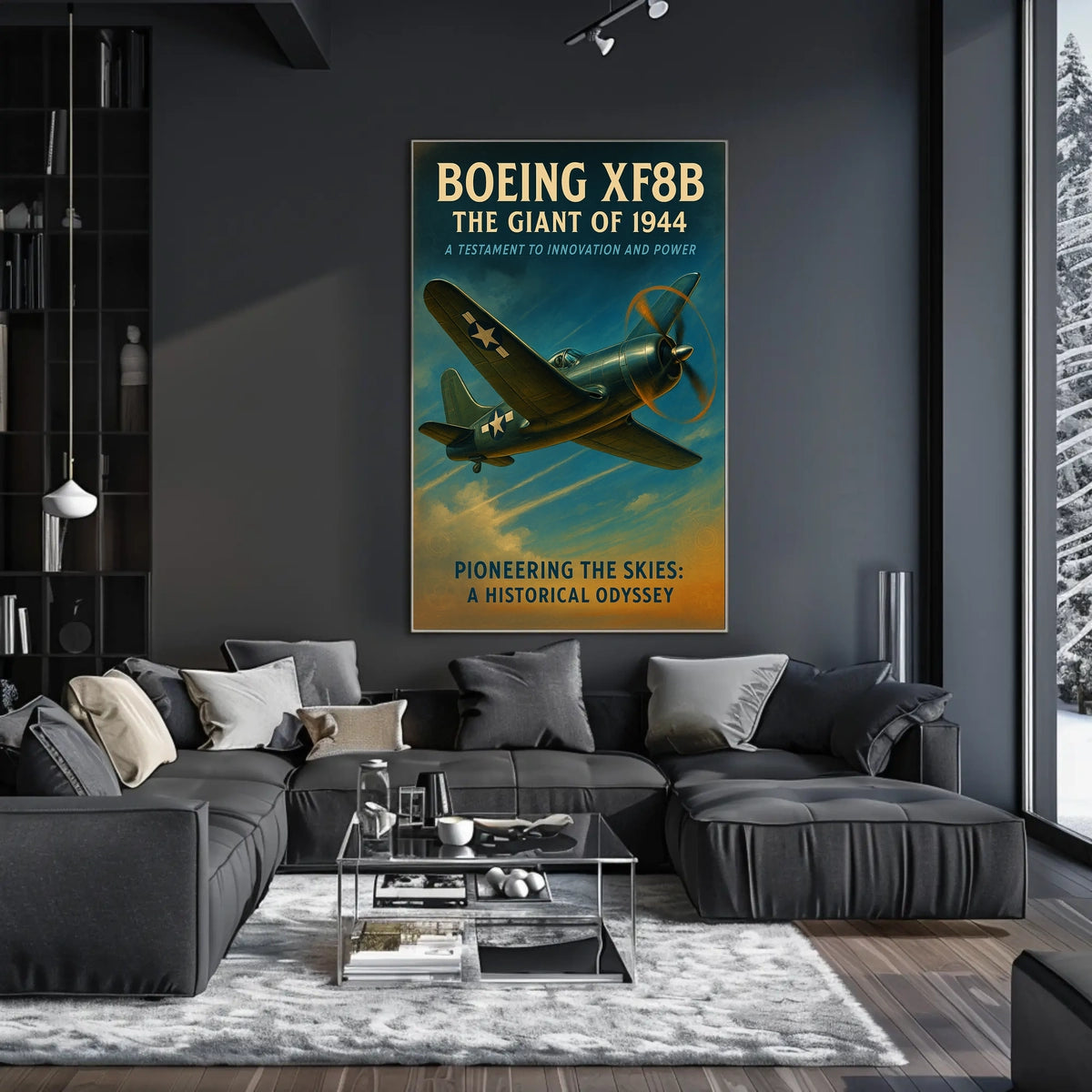 Boeing XF8B Vintage Aviation Poster, 1944 Design