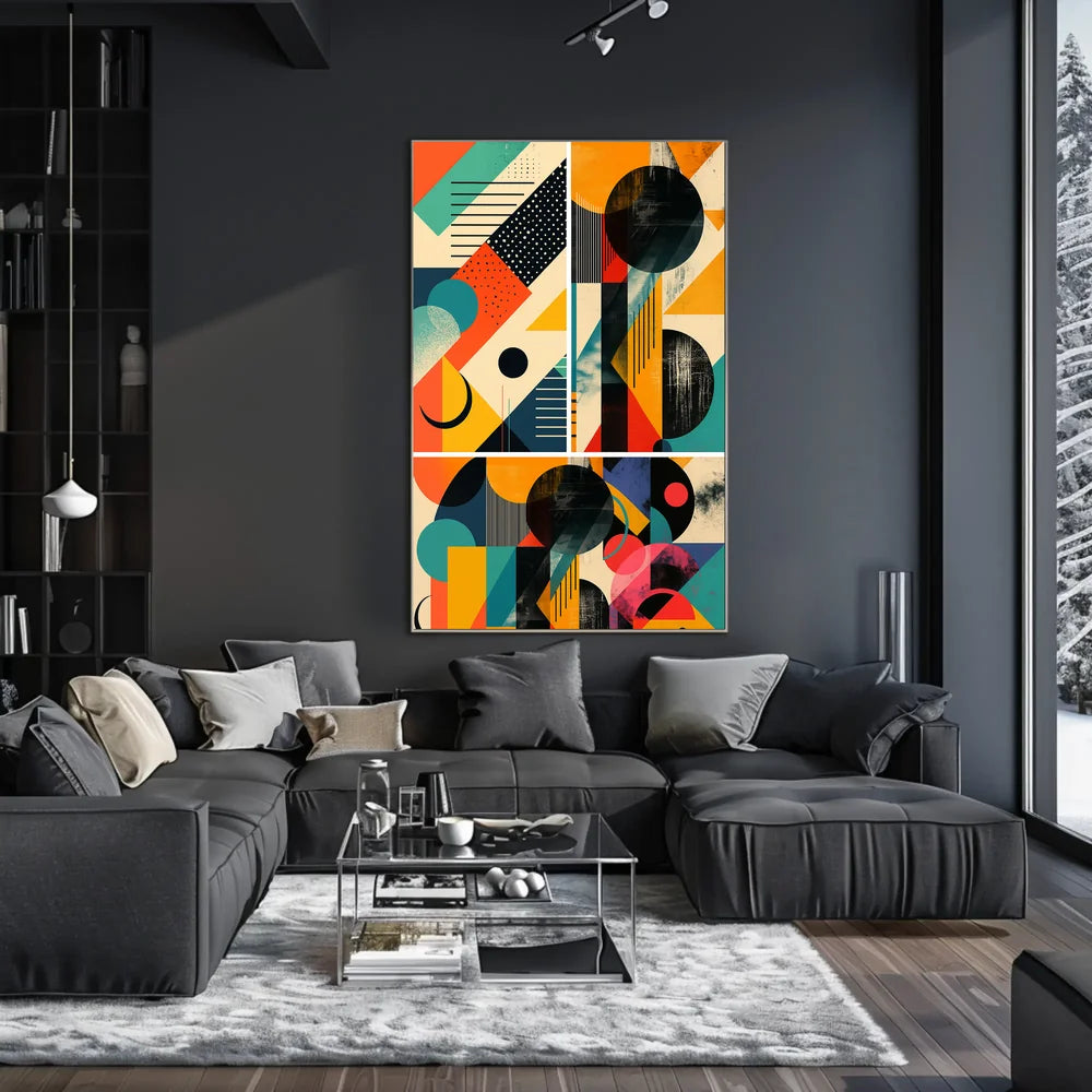 Vibrant Geometric Art Print Abstract or Artistic Poster