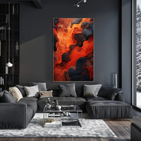 Fiery Abstract Flow Abstract Poster