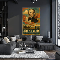 John Tyler 10th President of the United States Layered Digital Collage Poster
