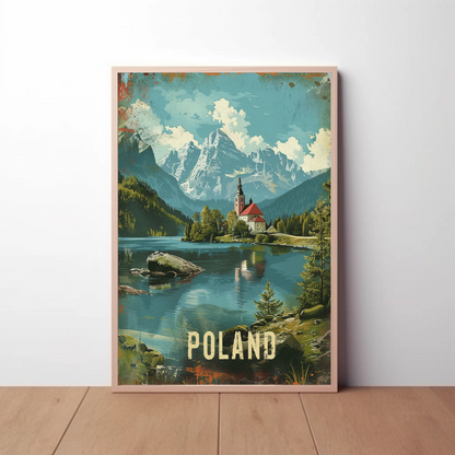 Scenic Mountains And Church Poland Travel Poster