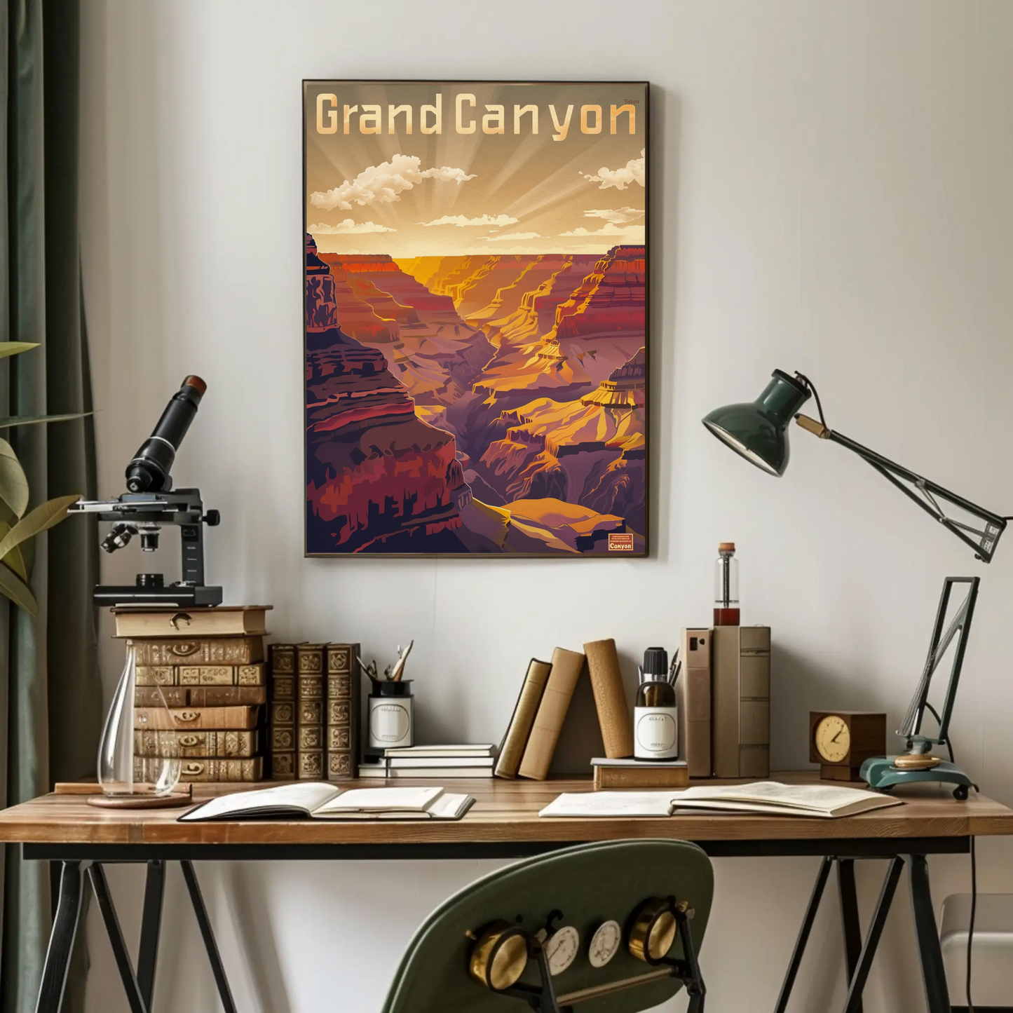 Grand Canyon National Park Sunset Vintage Travel Poster