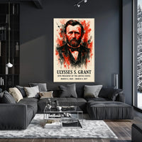 Ulysses S. Grant Watercolor Portrait Historical or Presidential Poster