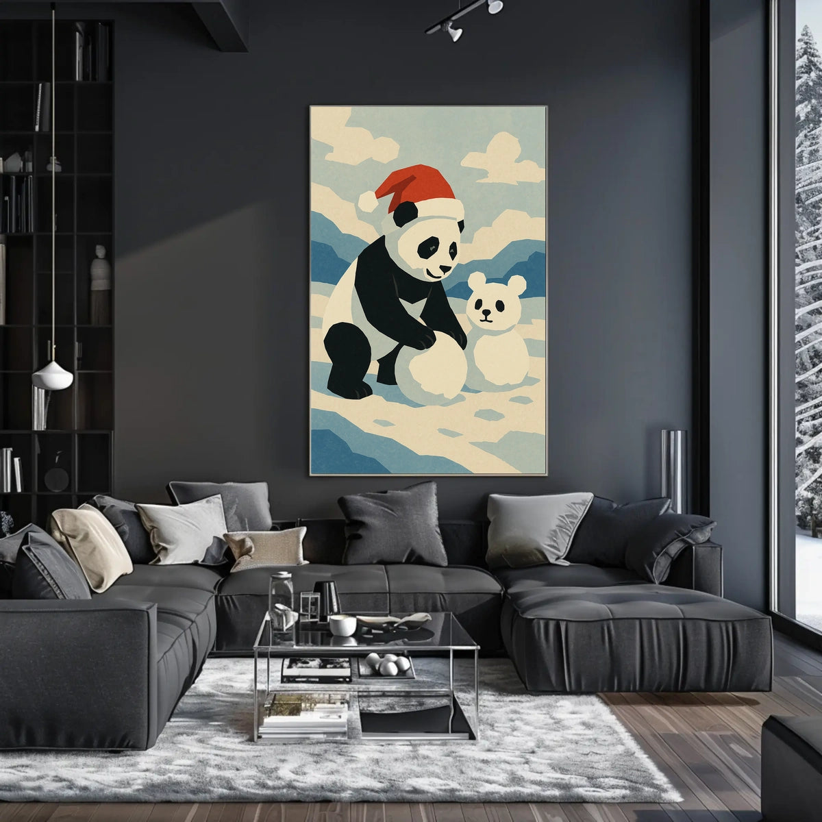 Festive Panda in Winter Wonderland Poster