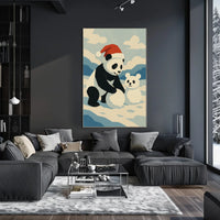 Festive Panda in Winter Wonderland Poster