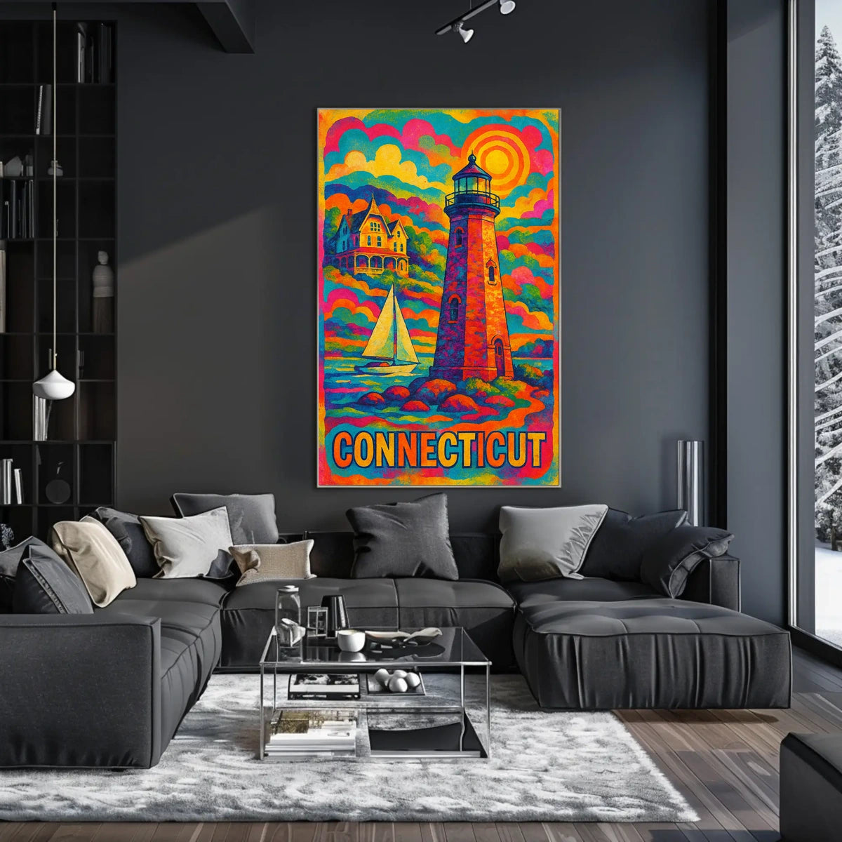 Vibrant Connecticut Lighthouse Poster