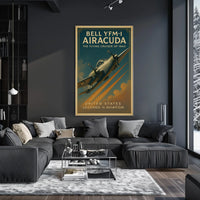 Bell YFM-1 Airacuda Vintage Aviation Poster Print