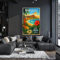 Honolulu Where Aloha Lives Poster