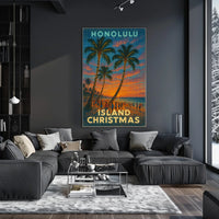 Honolulu Island Christmas Poster