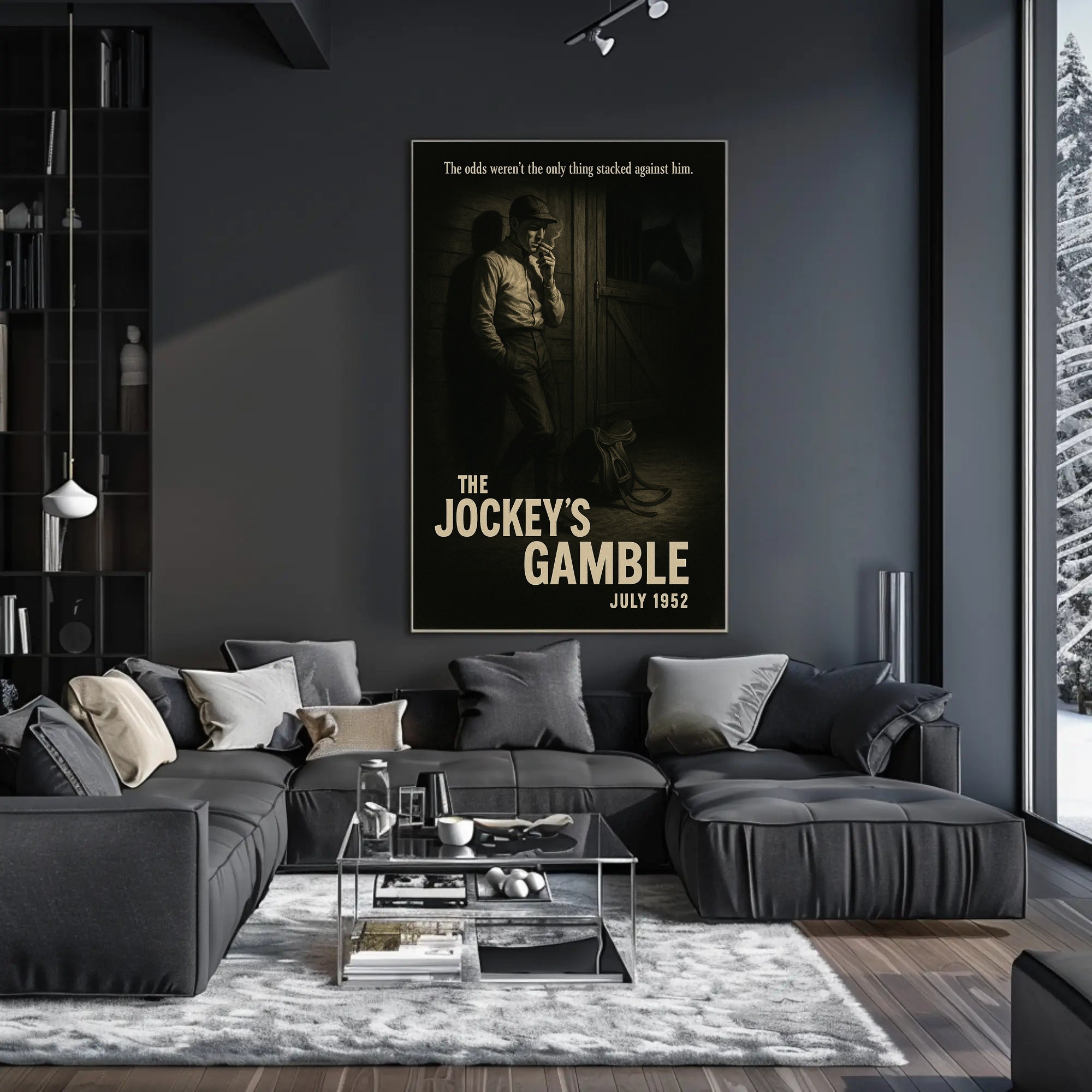 The Jockey's Gamble Noir Vintage Sports Poster