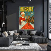 Reindeer Fashion Show Vintage Holiday Animal Poster