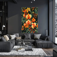 Vibrant Orchid Botanical Art Poster for Modern Tropical Decor