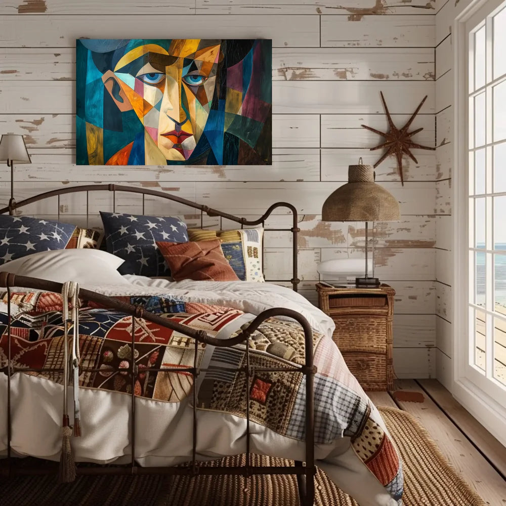 Cubist Modernist Human Face Abstract Art Poster