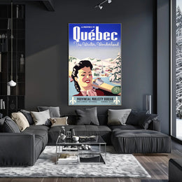Vintage Québec Winter Wonderland Travel Poster PosterGoat