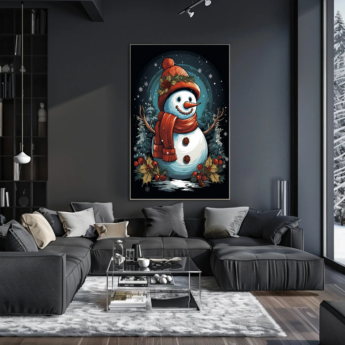 Festive Snowman In Winter Wonderland Poster