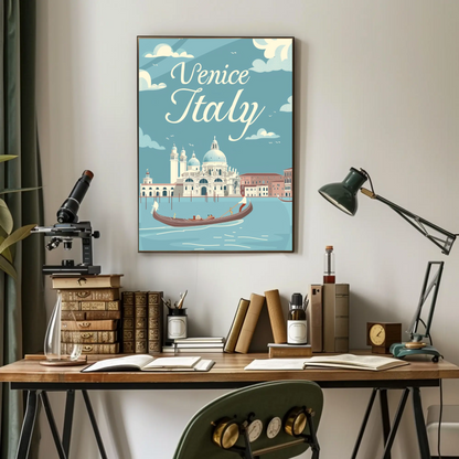 Venice, Italy - Gondola Vintage Style Poster