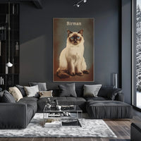 Birman Cat Portrait In Realistic Photography Style Poster