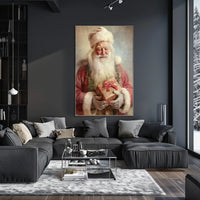 Santa Claus With A Gift Poster