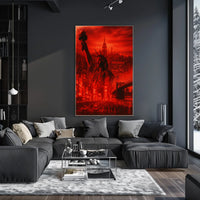 New York City Poster Abstract Dystopian Skyline Wall Art