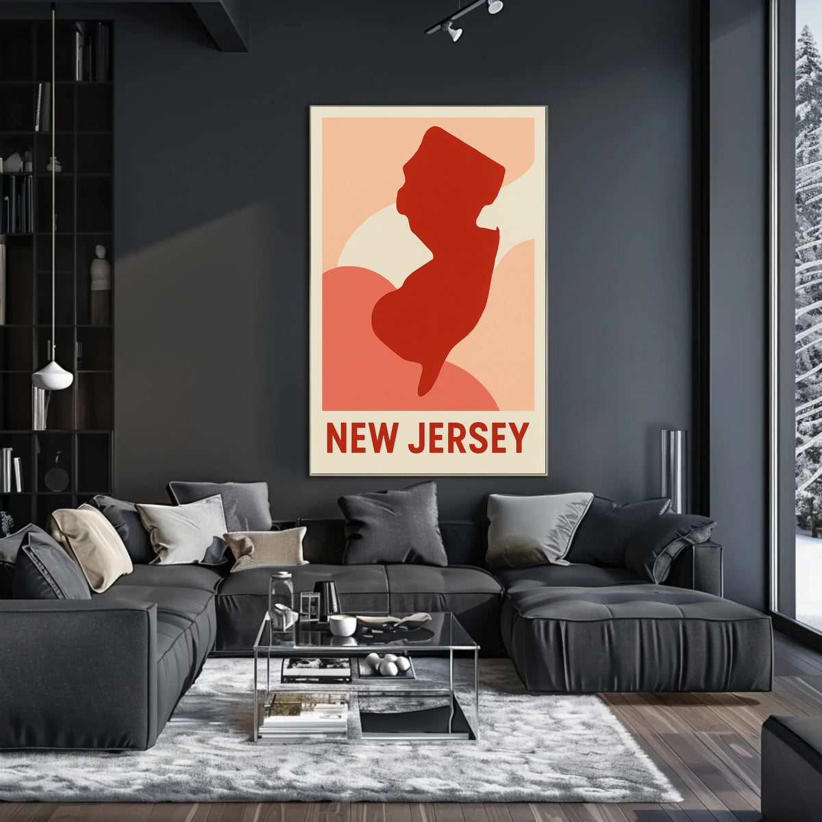 New Jersey Silhouette Poster