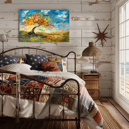 Vibrant Autumn Tree Impressionistic Art Poster Print