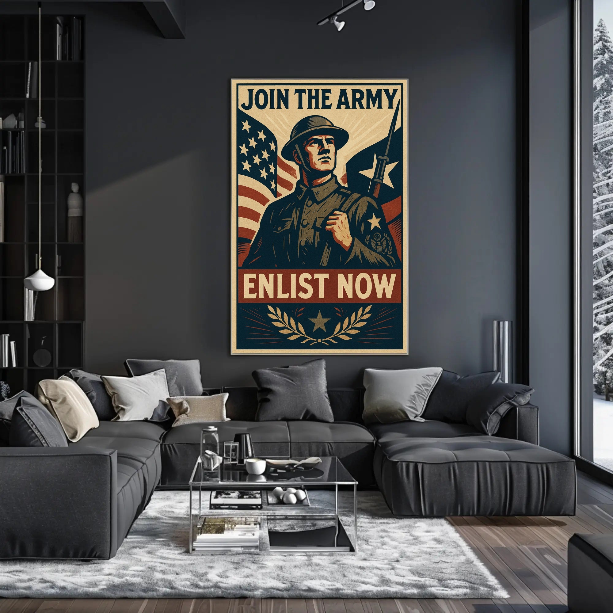 Patriotic Soldier WWII Military Recruitment Propaganda Poster PosterGoat