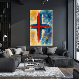 Abstract Watercolor Cross Abstract Poster