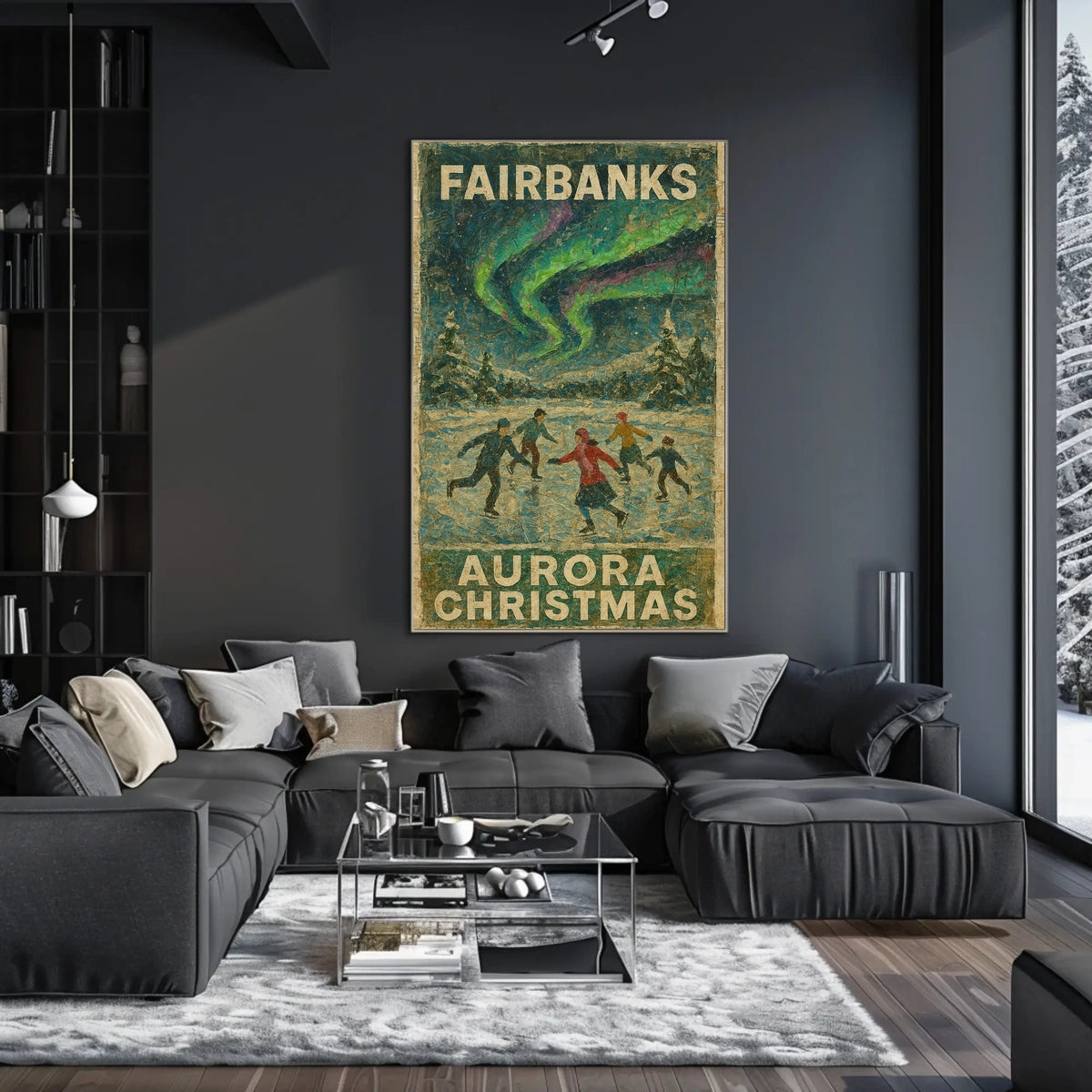 Fairbanks Aurora Christmas Poster