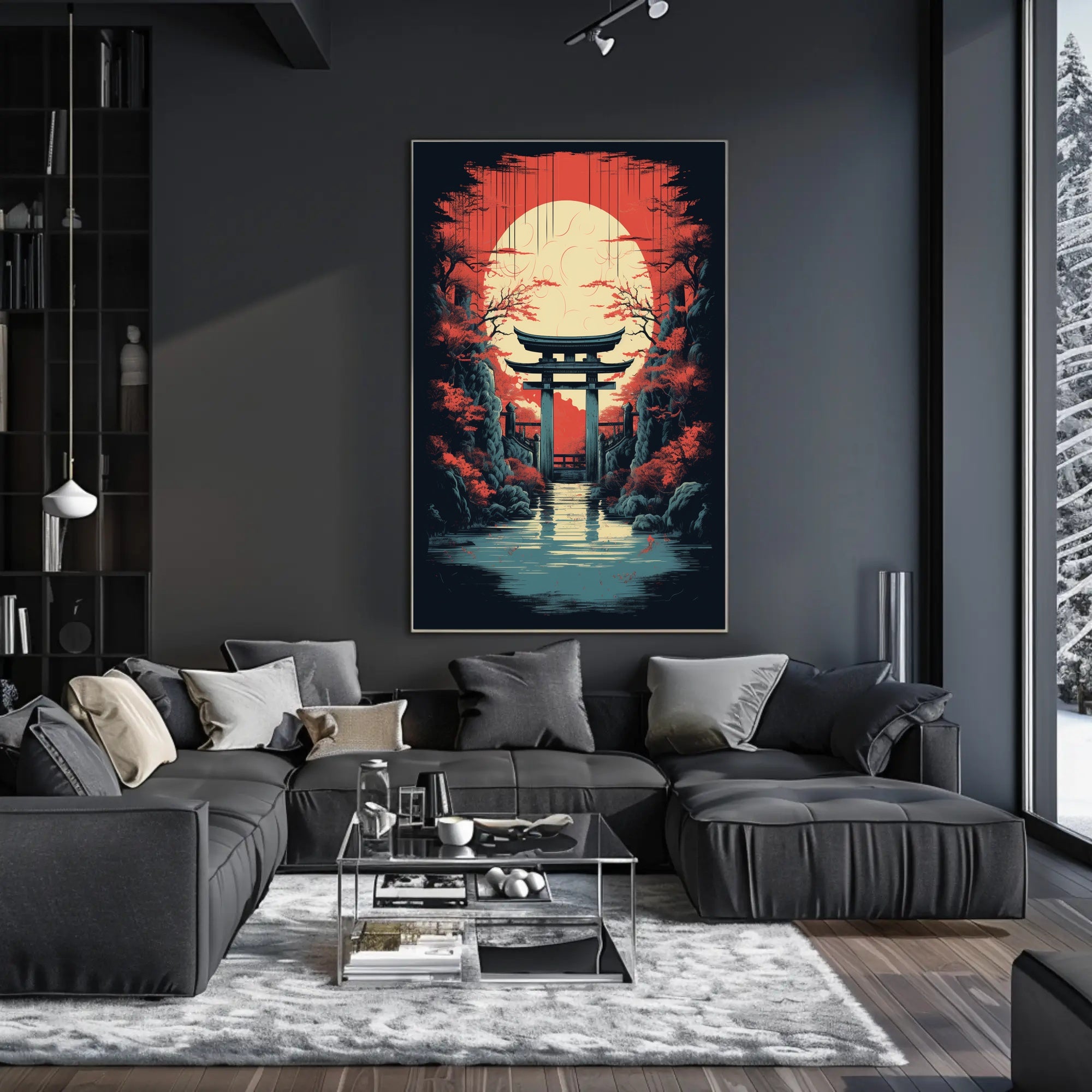 Tranquil Torii At Sunset Poster PosterGoat