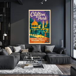 Clifton Park Nostalgia Poster Vintage Riverside Wall Art
