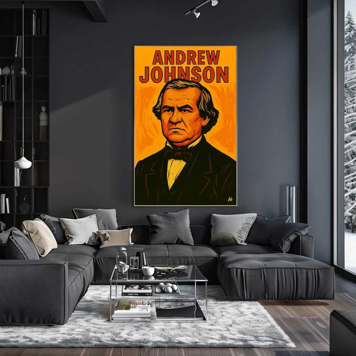 Andrew Johnson Historic Portrait Vintage Decor Poster