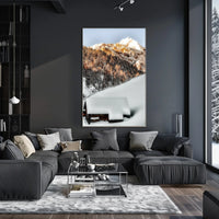 Winter Serenity Cabin in Snowy Alps National Park Poster