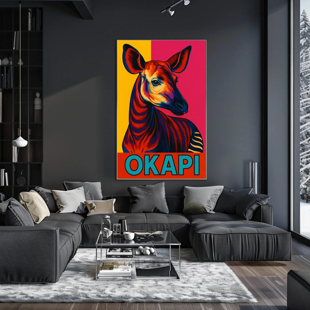 Vibrant Okapi Portrait Poster