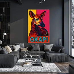 Vibrant Okapi Portrait Poster