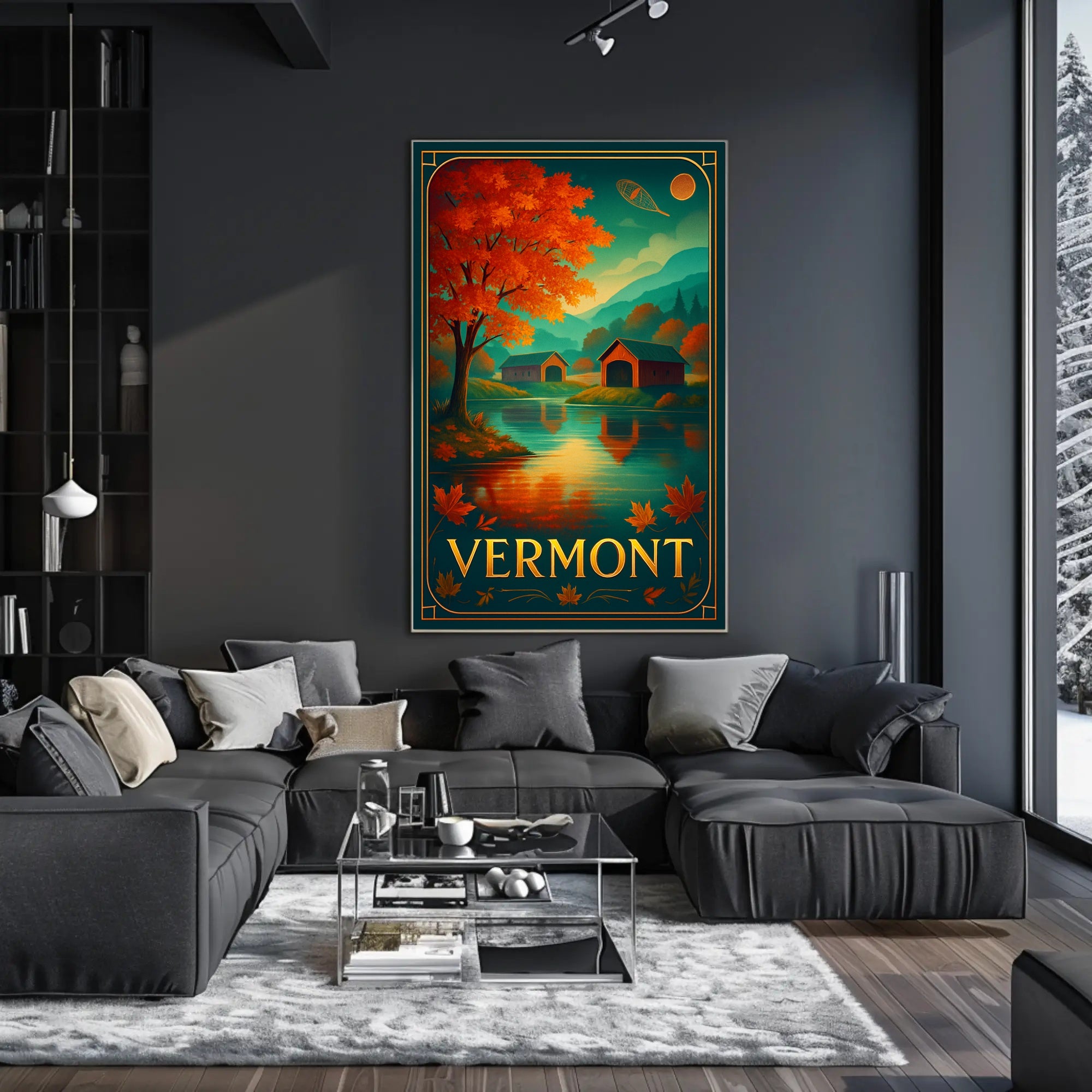 Vermont Autumn Landscape Wall Art Print