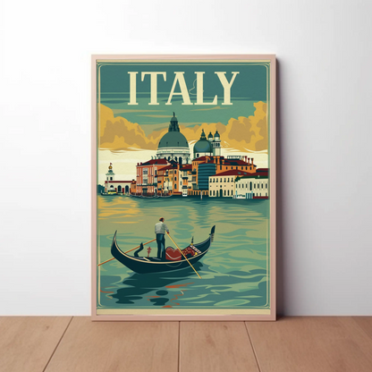 Italy Gondola Venice Grand Canal Travel Poster