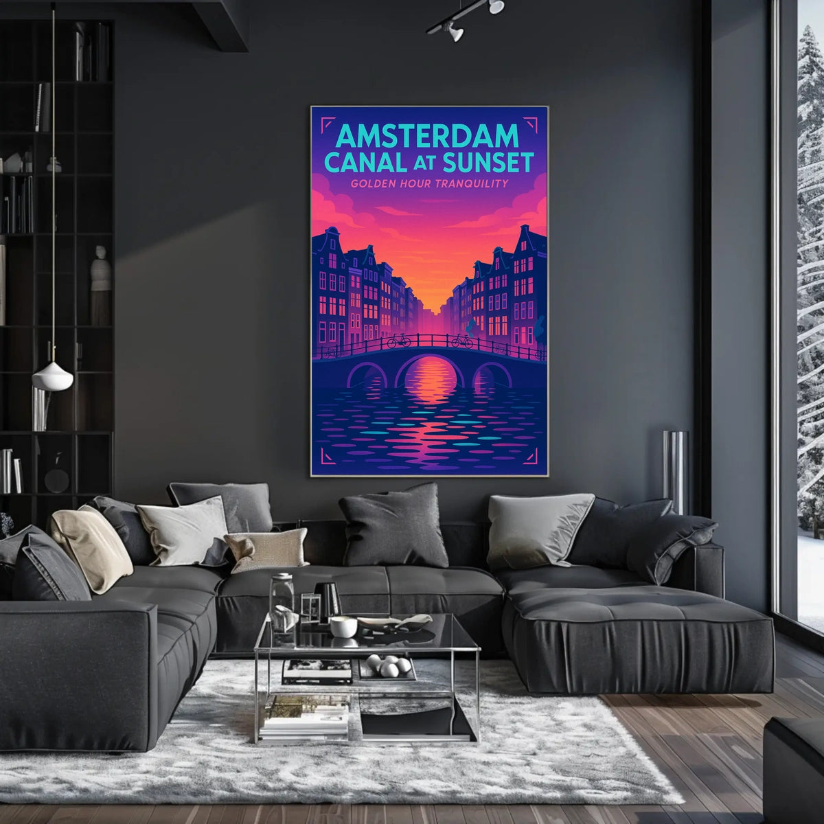 Amsterdam Canal At Sunset Poster