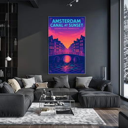 Amsterdam Canal At Sunset Poster