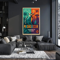 Explore Madagascar Vibrant Lemur Adventure Travel Poster PosterGoat