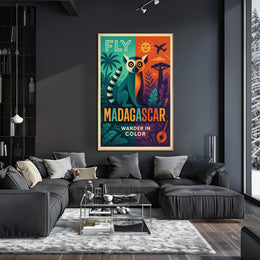 Explore Madagascar Vibrant Lemur Adventure Travel Poster PosterGoat