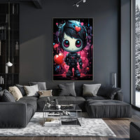 Cute Robotic Heart Poster: Futuristic Love Art