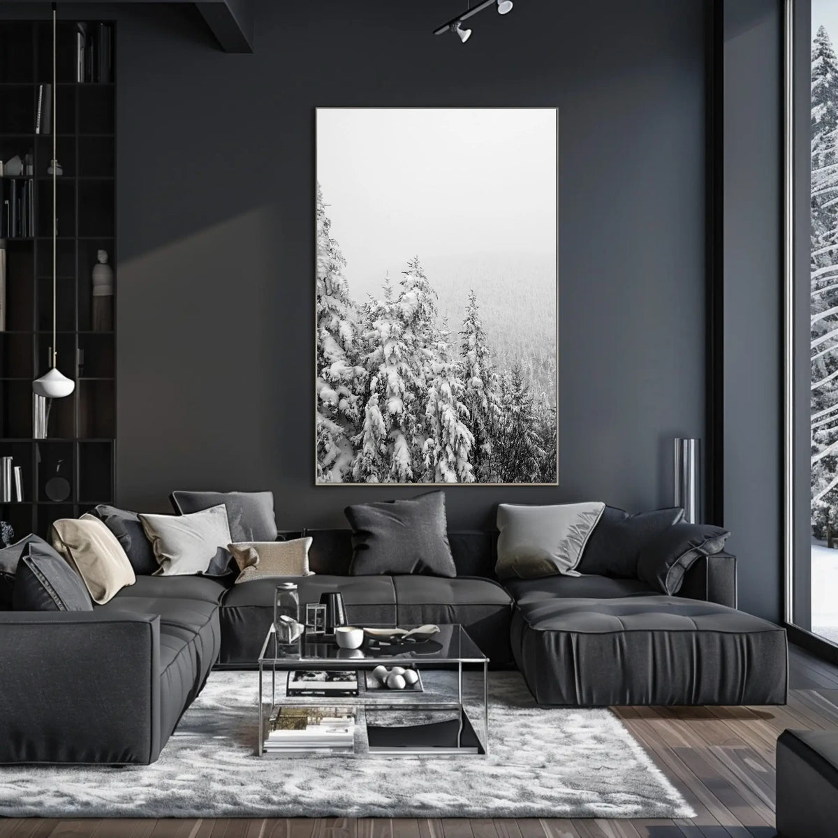 Serene Winter Landscape with Snow-Covered Pines National Park Poster