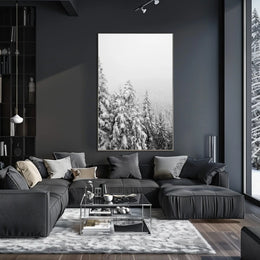 Serene Winter Landscape with Snow-Covered Pines National Park Poster