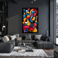 Colorful Abstract Maze Abstract Poster