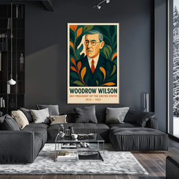Woodrow Wilson Vintage Patriotic Graphic Art Poster