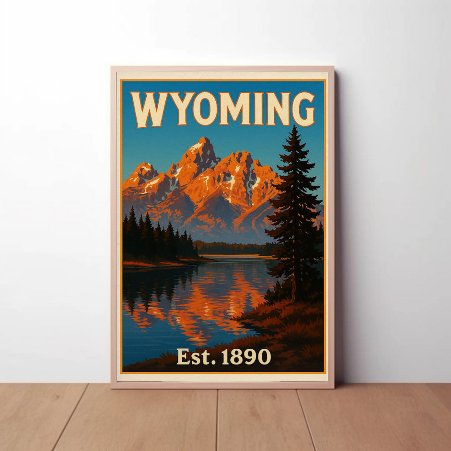 Grand Teton National Park Wyoming Scenic Nature Travel Poster