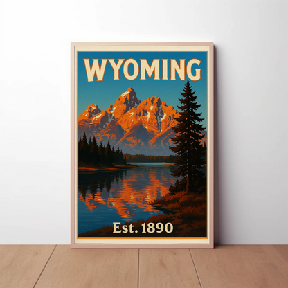Grand Teton National Park Wyoming Scenic Nature Travel Poster
